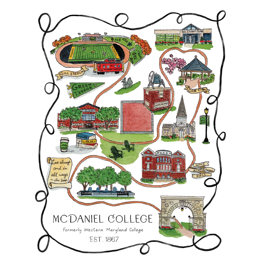McDaniel College Illustrated Maps Stephanie Madsen Art