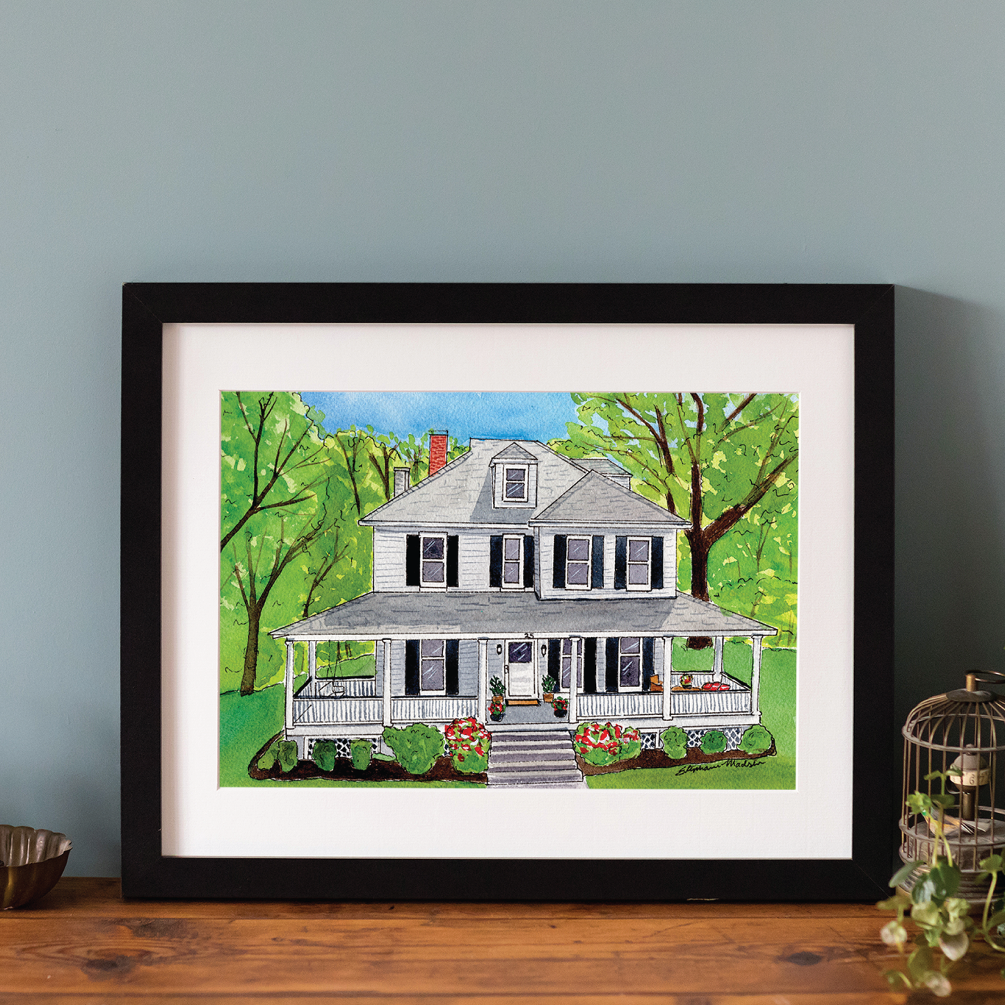 Custom Watercolor Home Portrait
