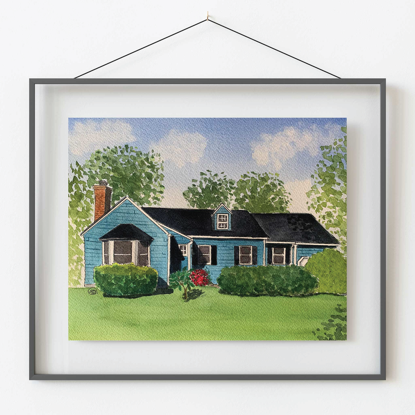 Custom Watercolor Home Portrait