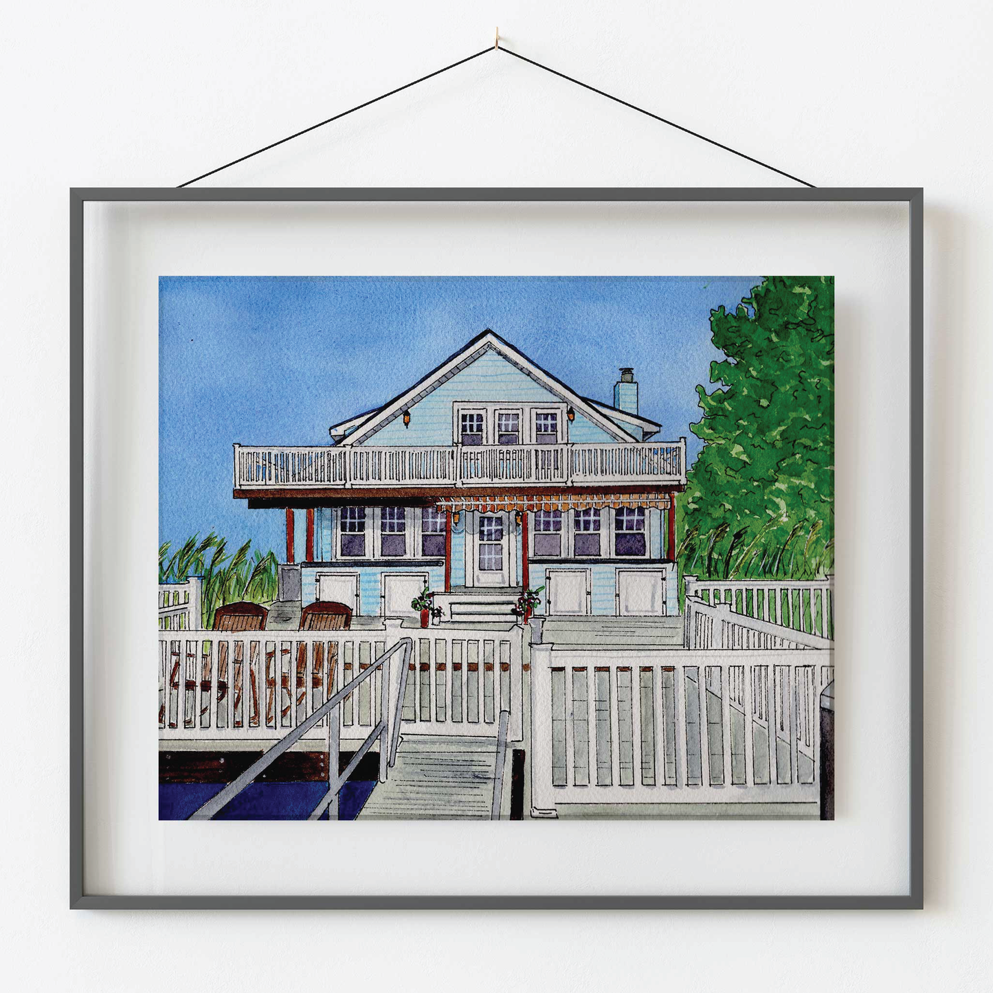Custom Watercolor Home Portrait