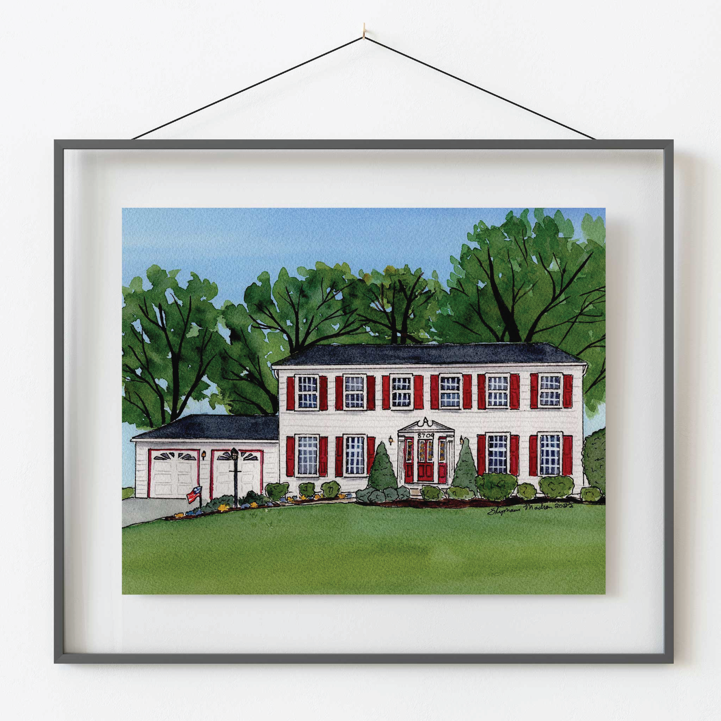 Custom Watercolor Home Portrait