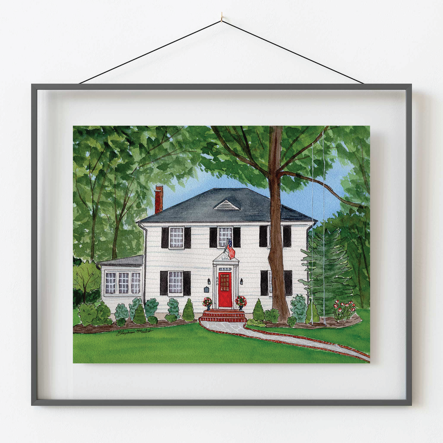 Custom Watercolor Home Portrait