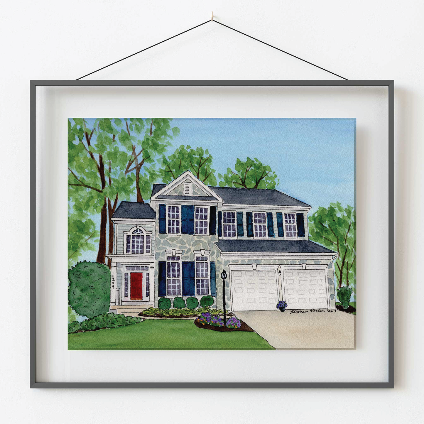 Custom Watercolor Home Portrait