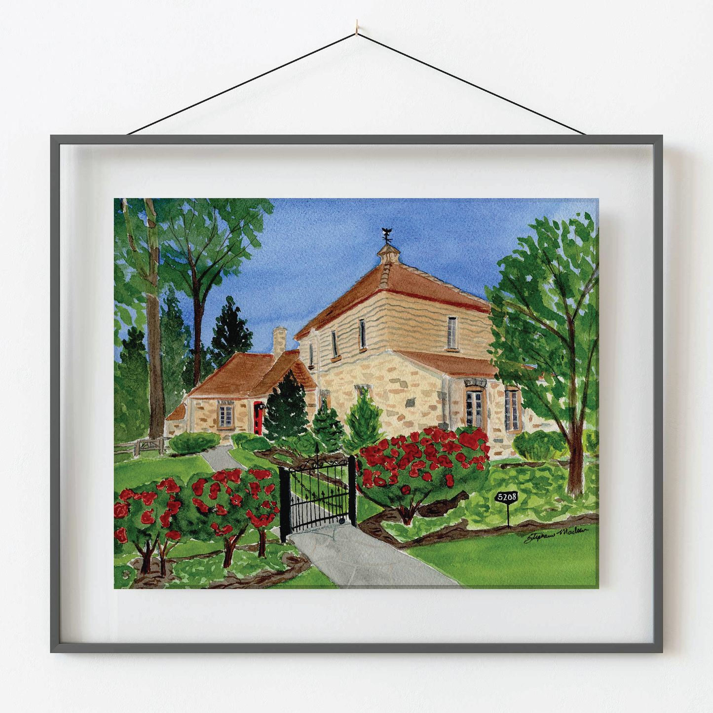 Custom Watercolor Home Portrait