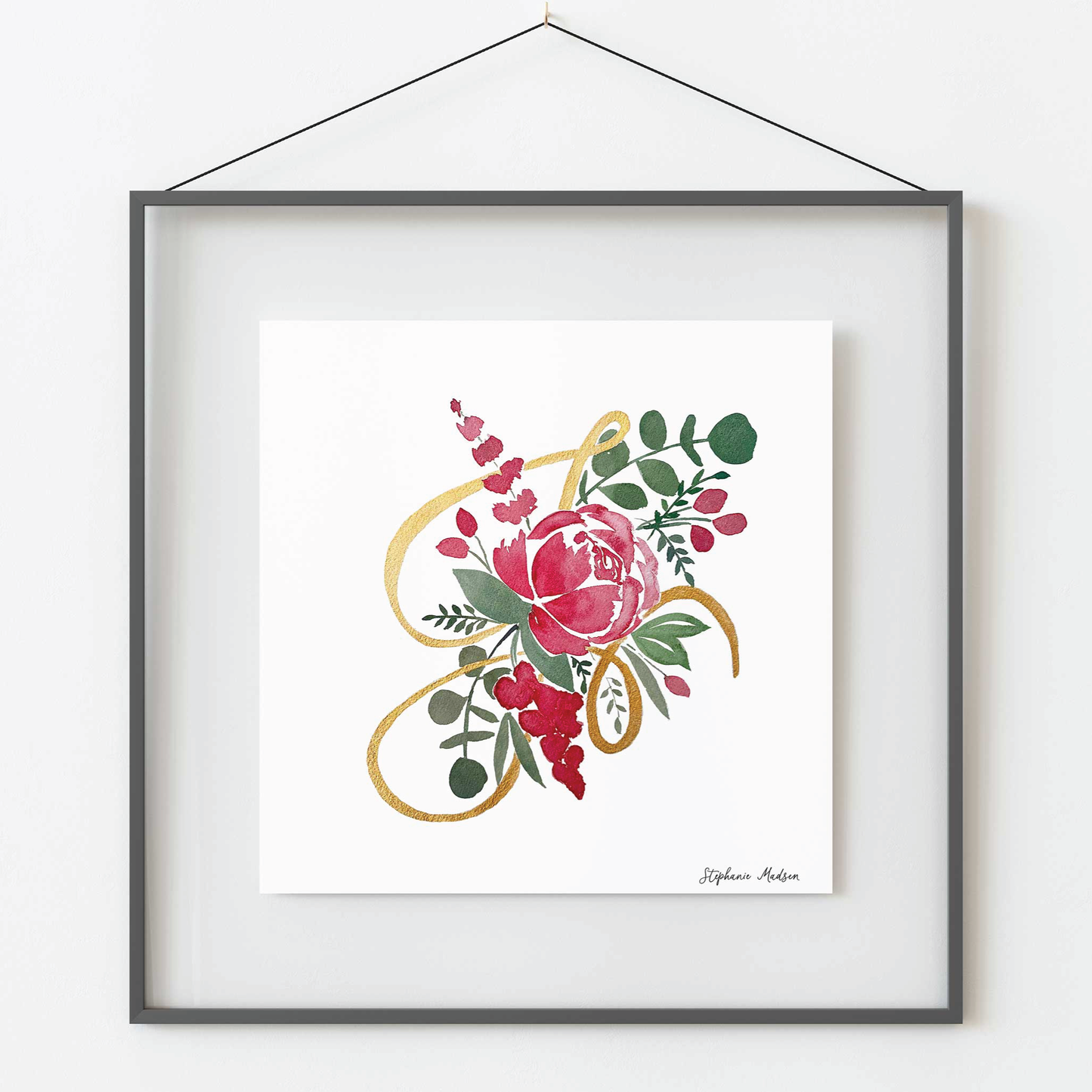 Custom Watercolor Floral Monogram