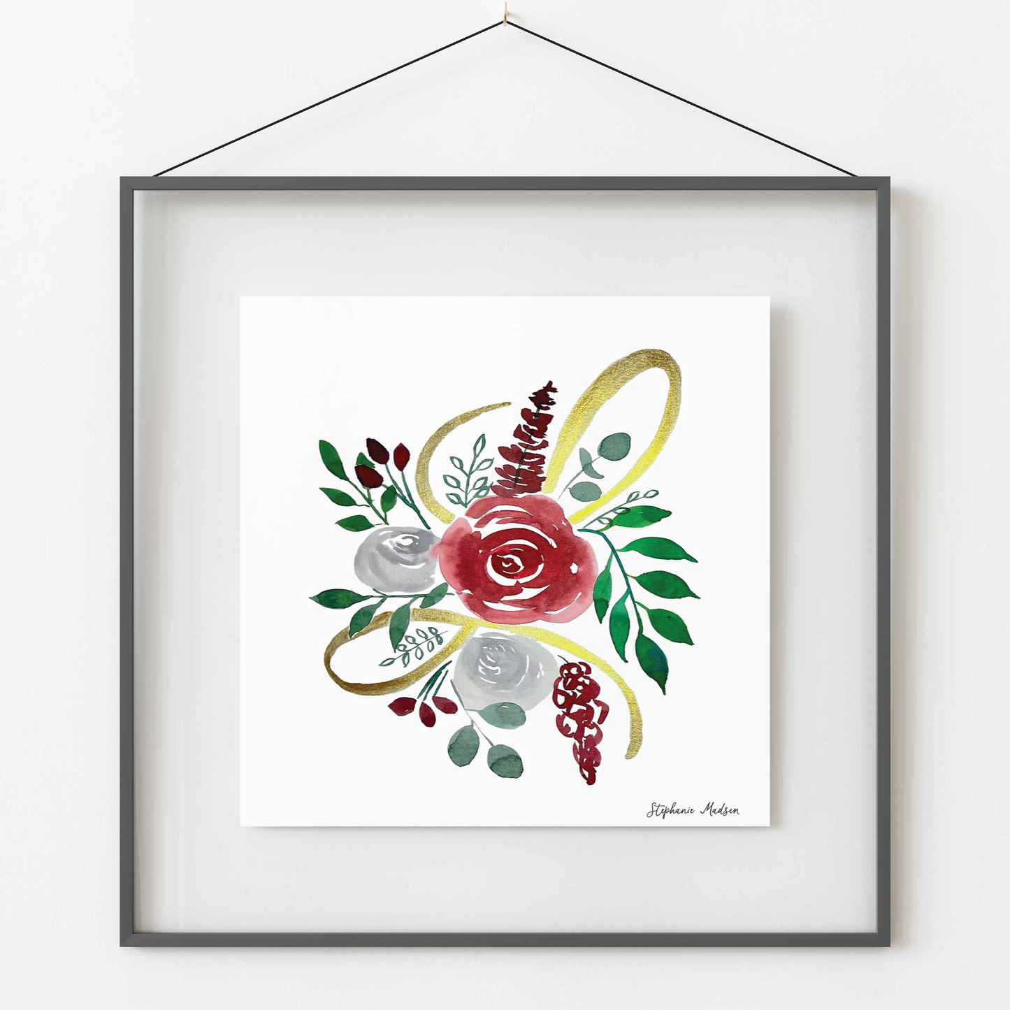 Custom Watercolor Floral Monogram
