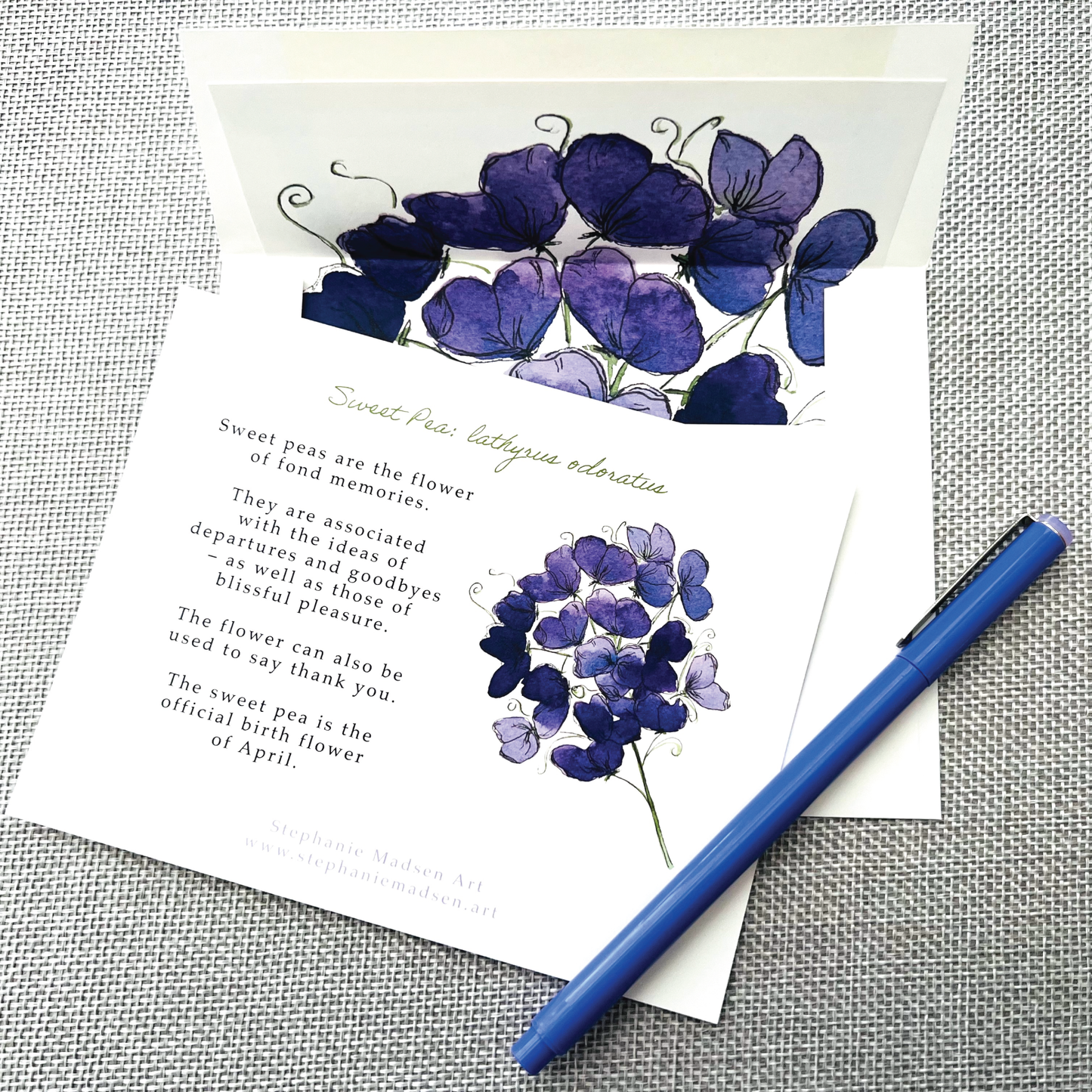 Sweet Pea - Flat Notecards