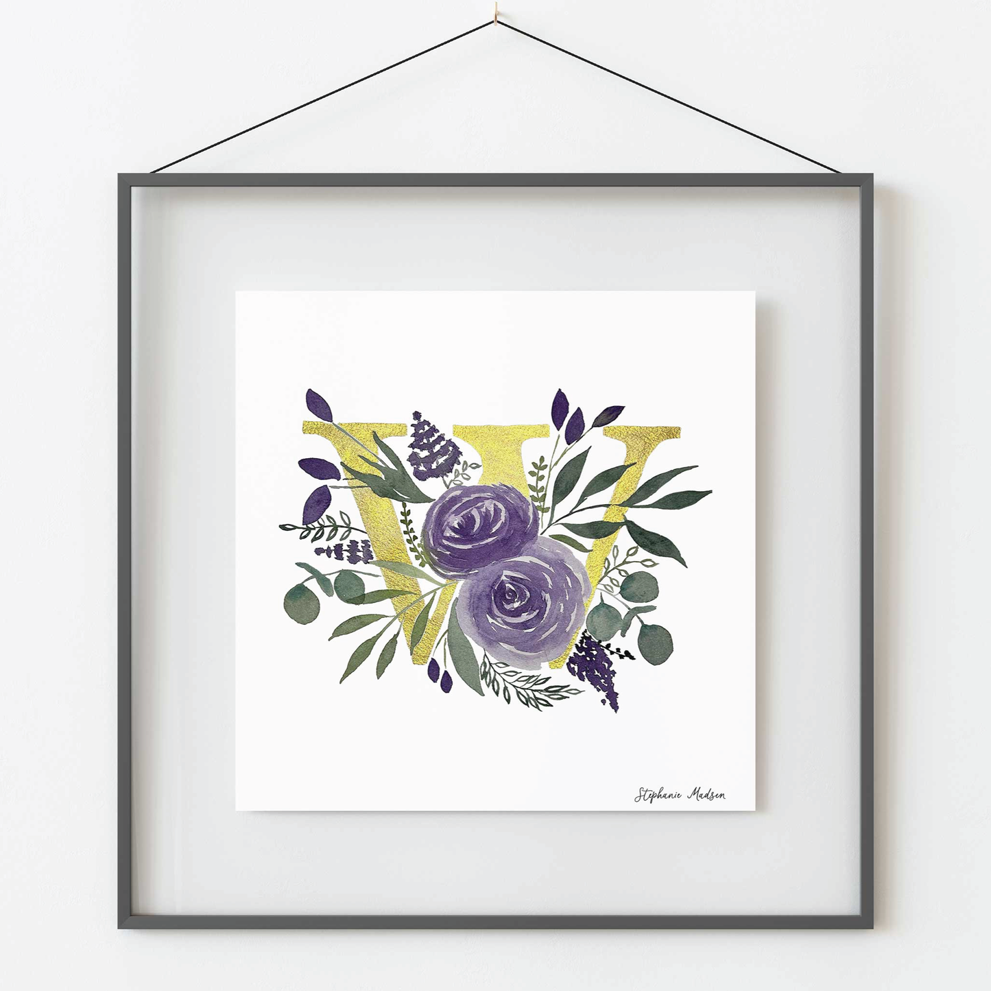 Custom Watercolor Floral Monogram