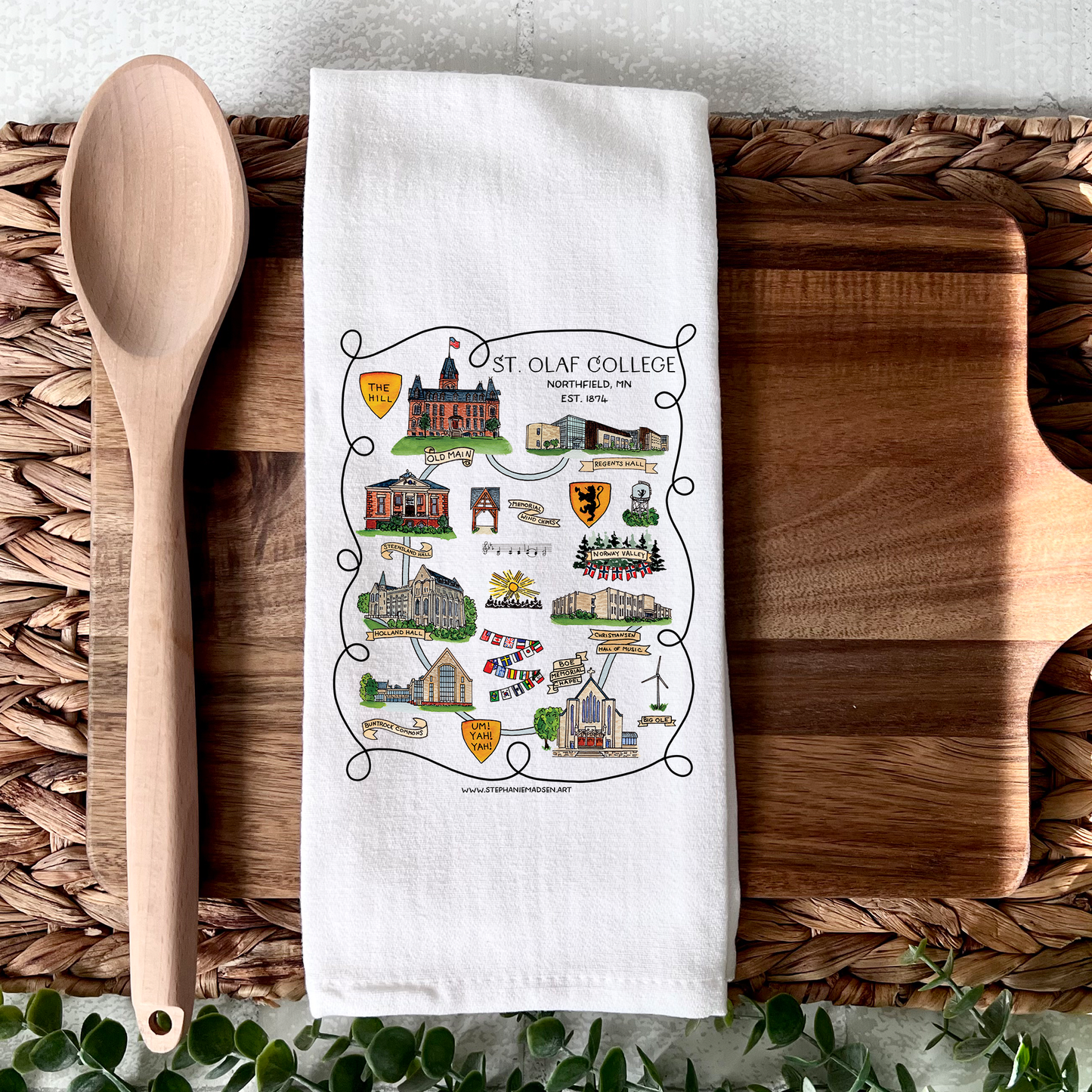 Flour Sack Tea Towel - St. Olaf College
