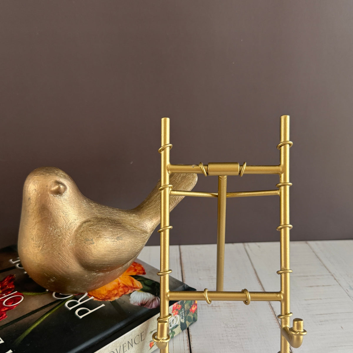 Gold bamboo tabletop easel