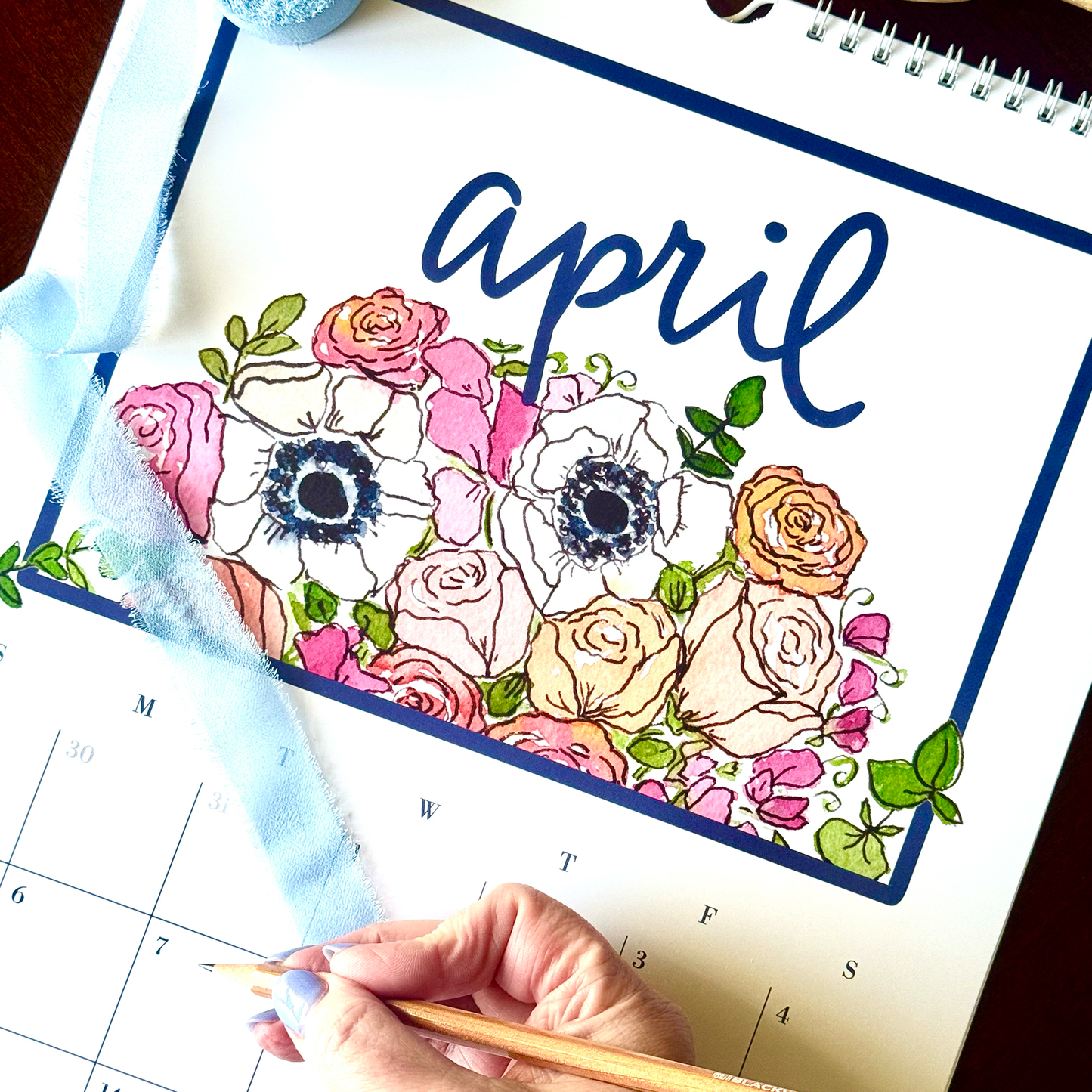 2026 Watercolor Floral Wall Calendar (US & CA)