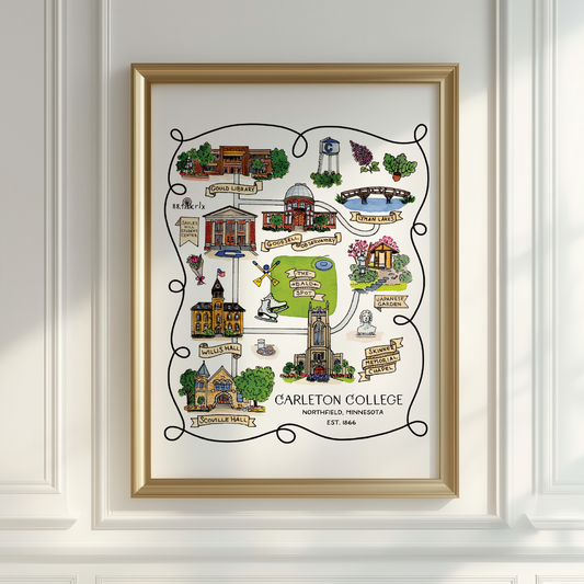 Carleton College - Illustrated Map - option to personalize
