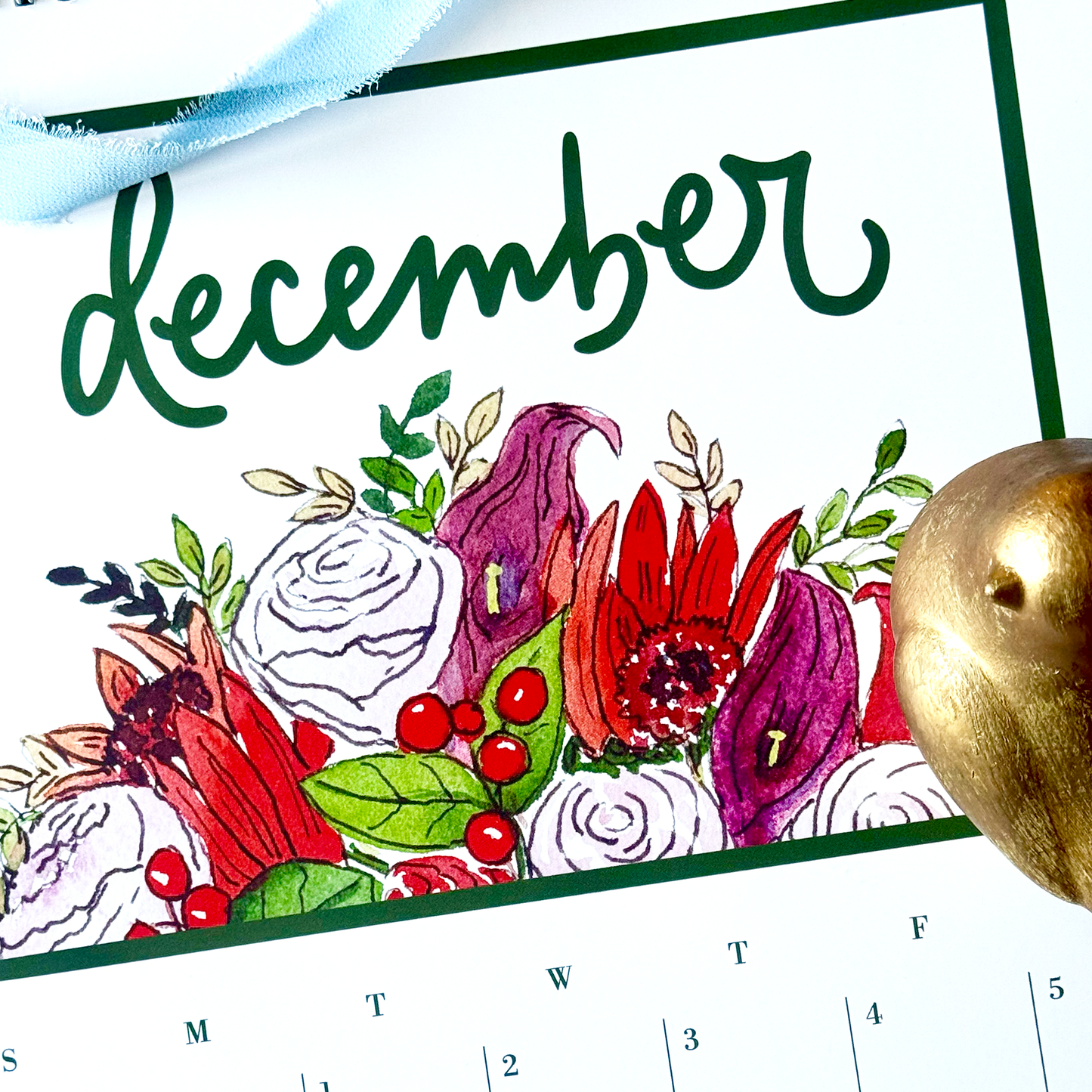 2026 Watercolor Floral Wall Calendar (US & CA)