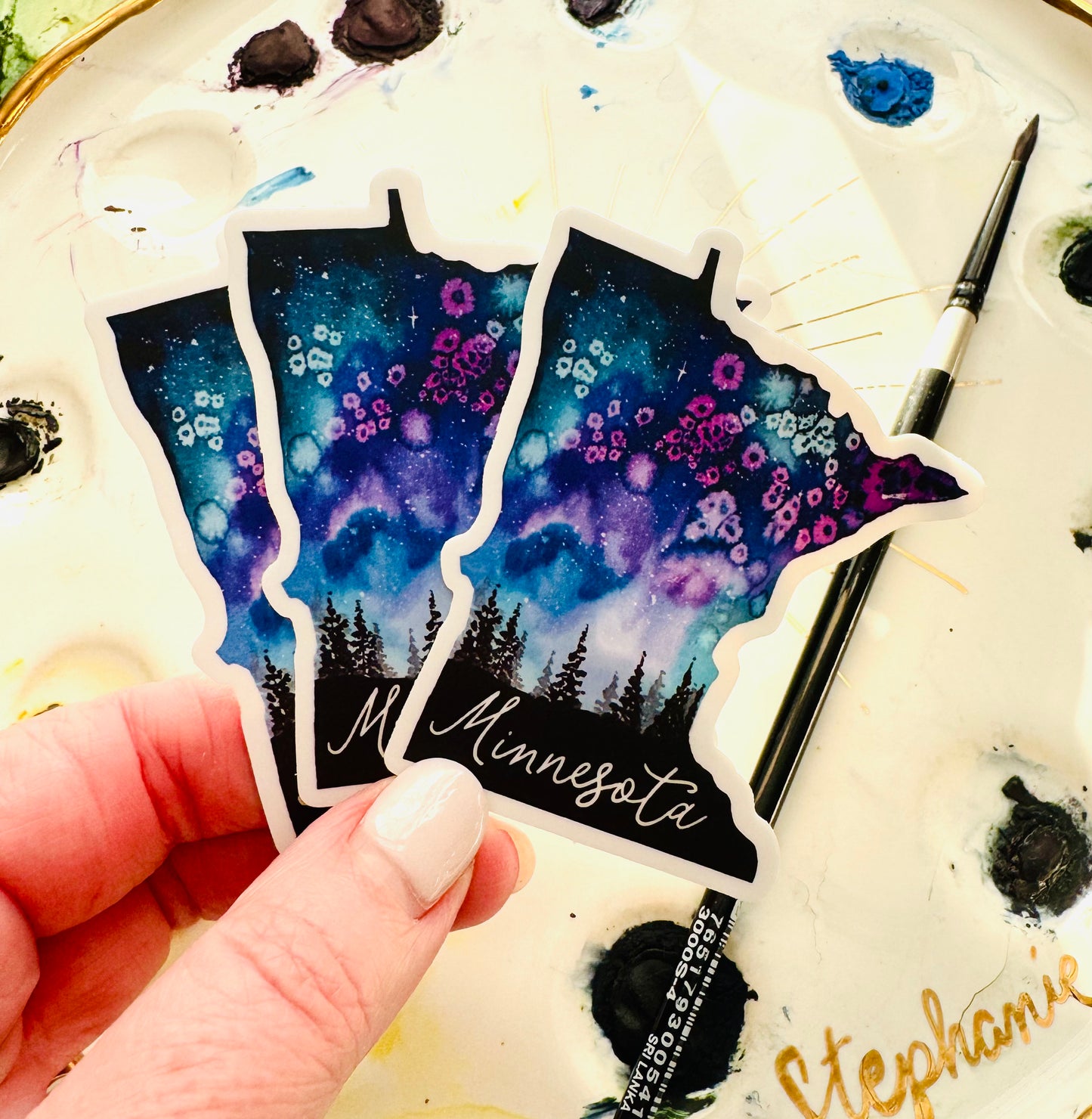 Minnesota Night Sky Vinyl Sticker - Ships Free