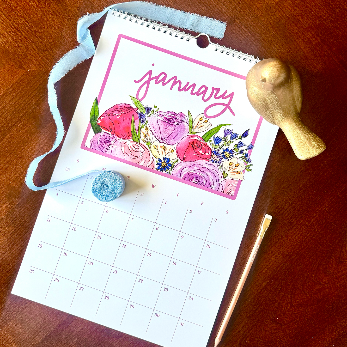 2026 Watercolor Floral Wall Calendar (US & CA)