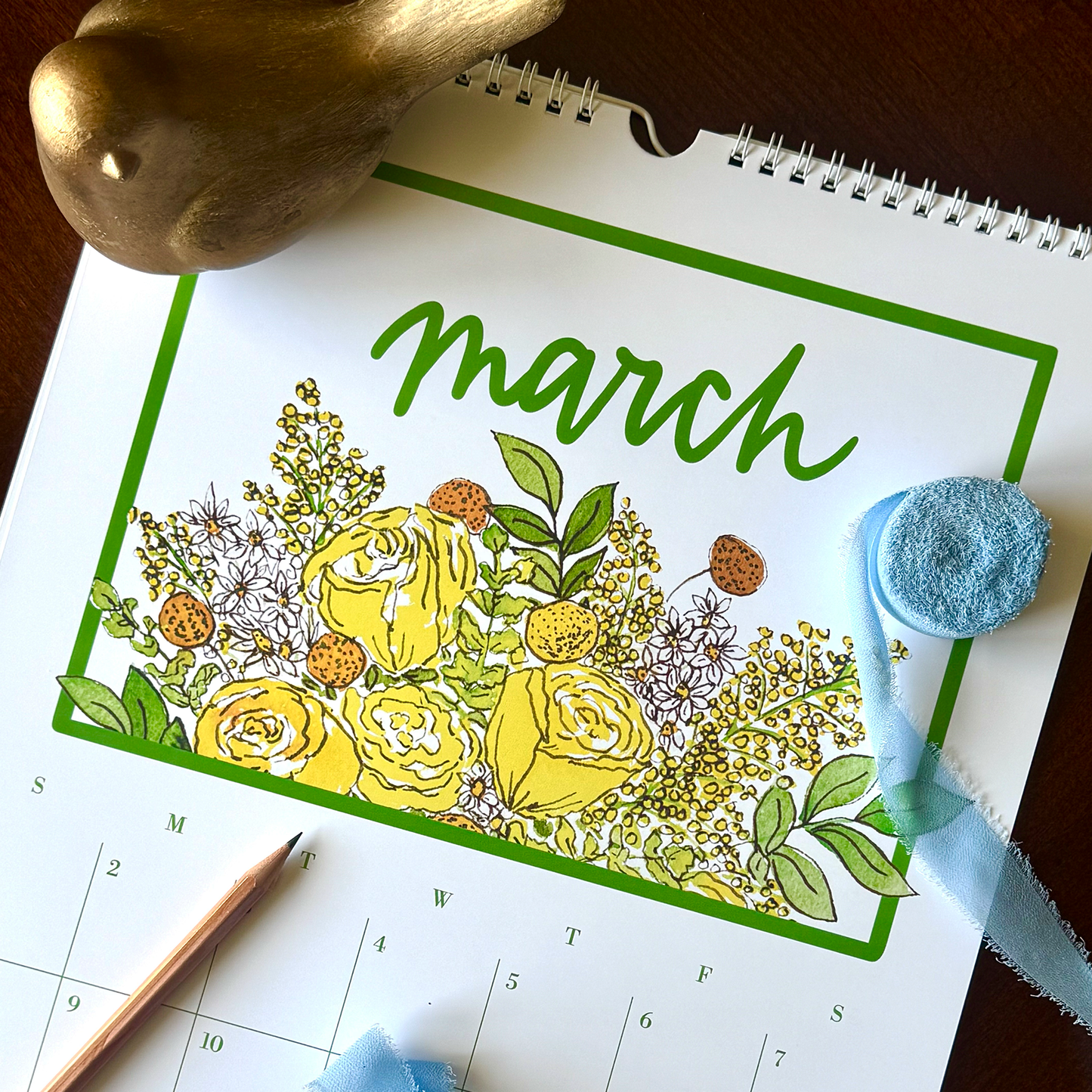 2026 Watercolor Floral Wall Calendar (US & CA)