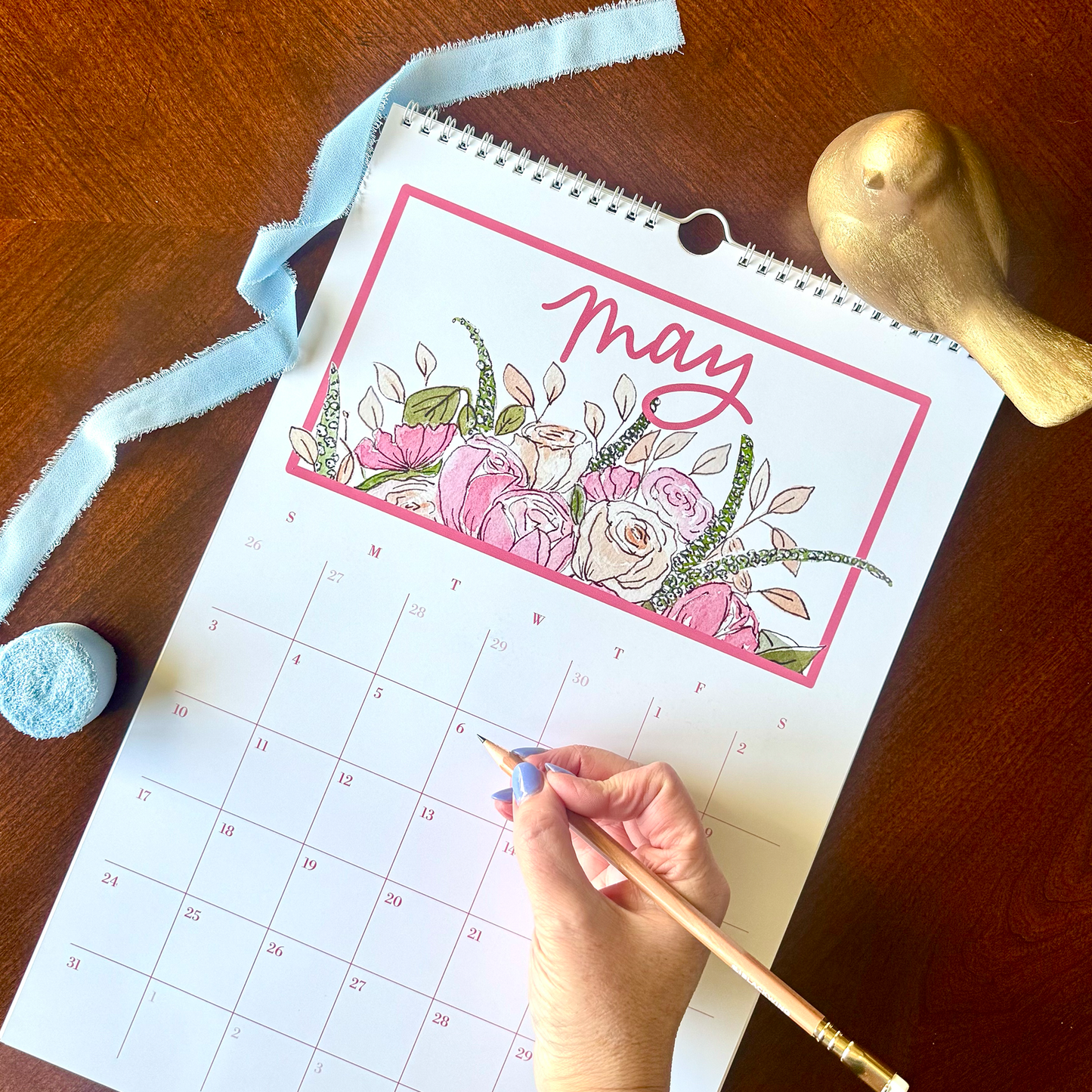 2026 Watercolor Floral Wall Calendar (US & CA)