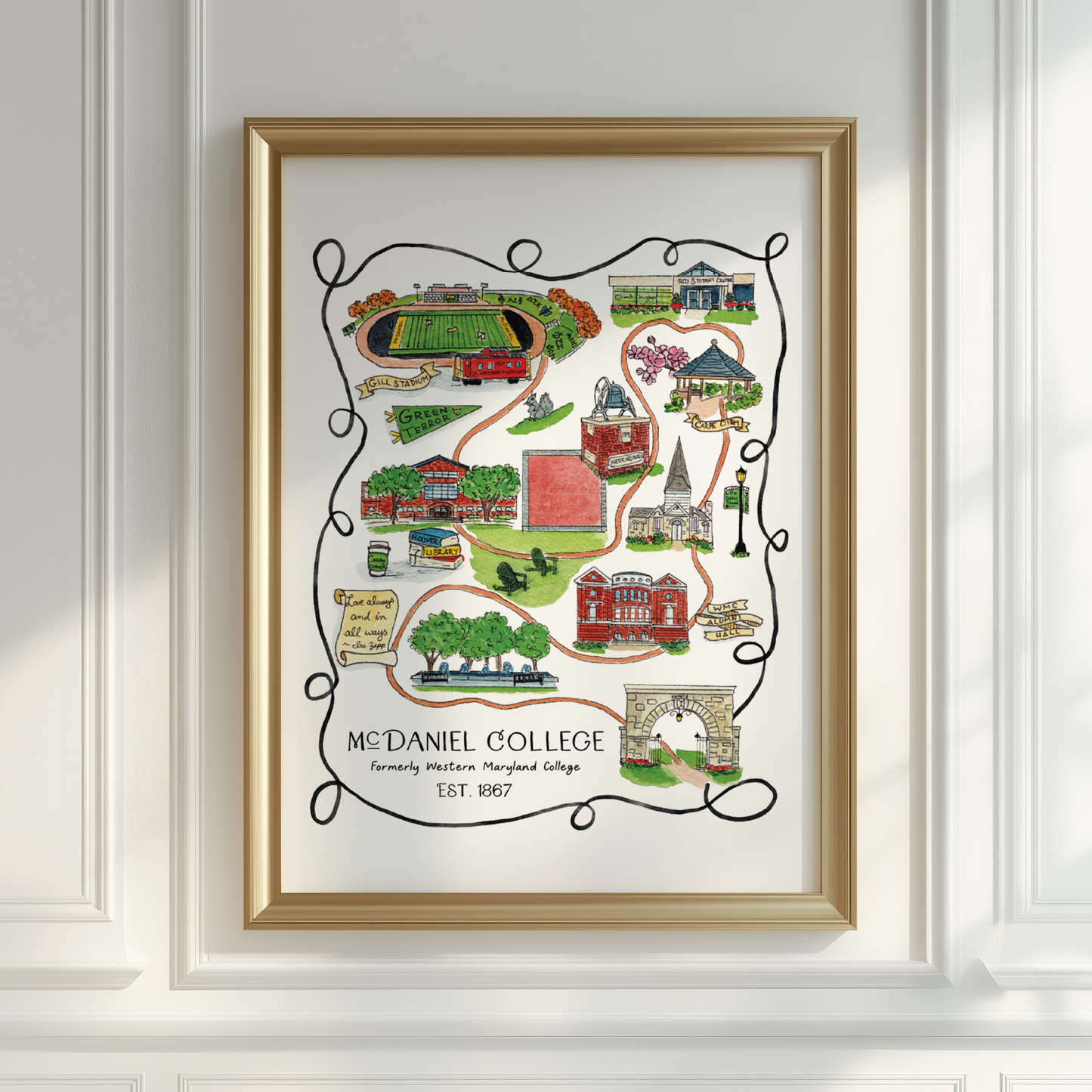 McDaniel College - Illustrated Map - option to personalize