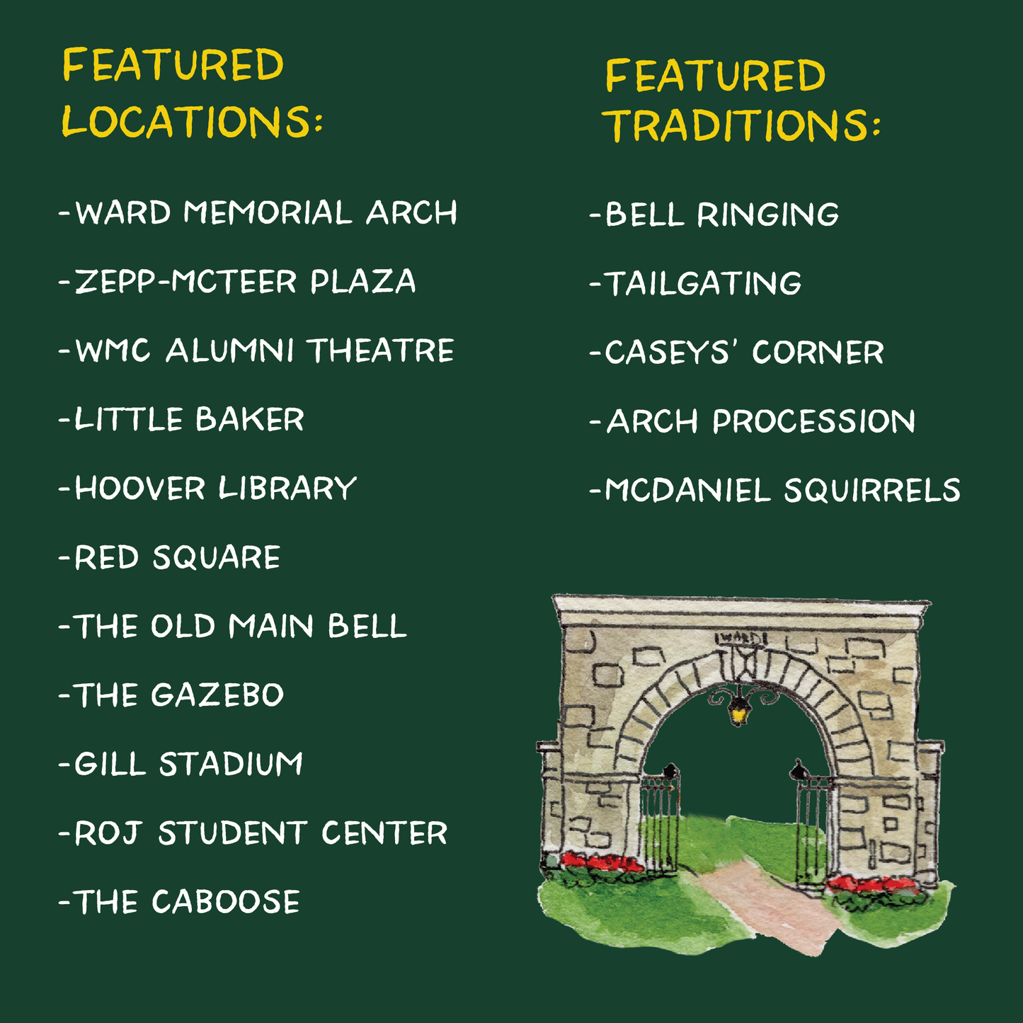 McDaniel College - Illustrated Map - option to personalize