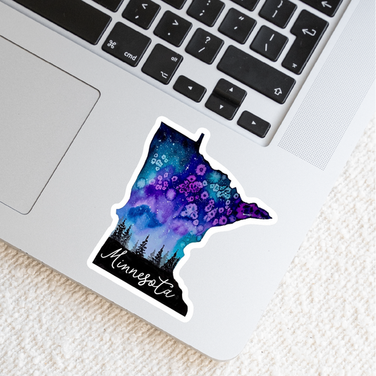 Minnesota Night Sky Vinyl Sticker - Ships Free