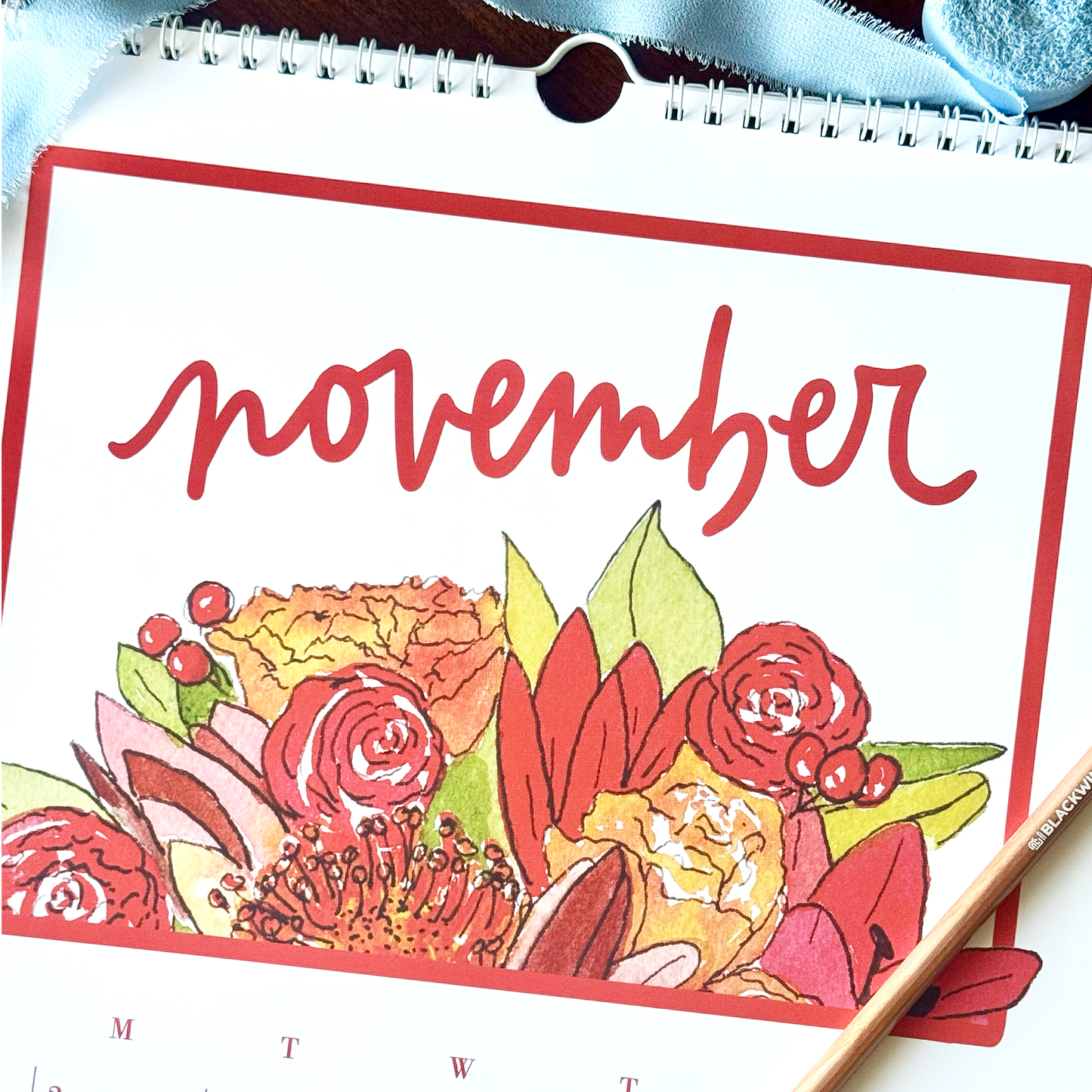 2026 Watercolor Floral Wall Calendar (US & CA)