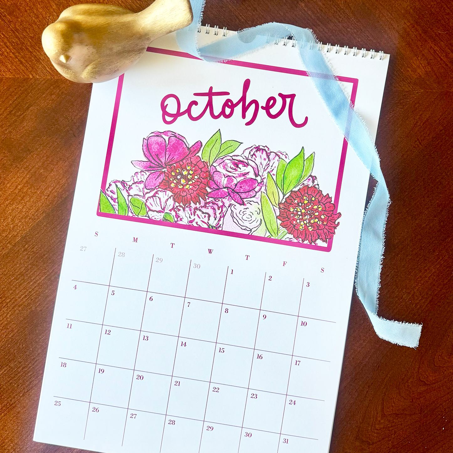 2026 Watercolor Floral Wall Calendar (US & CA)