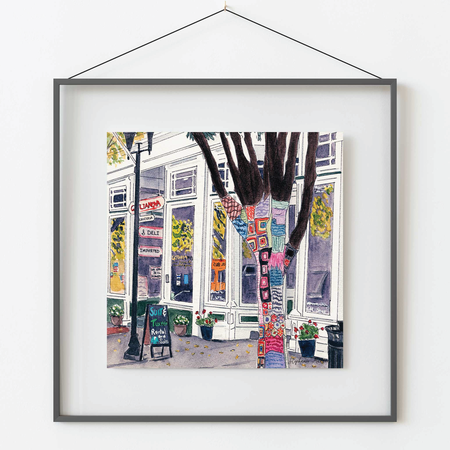 Yarn Bombing on Main Street -  Art Print