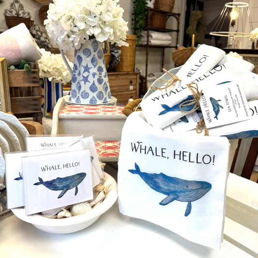 Whale, Hello! Flour Sack Tea Towel
